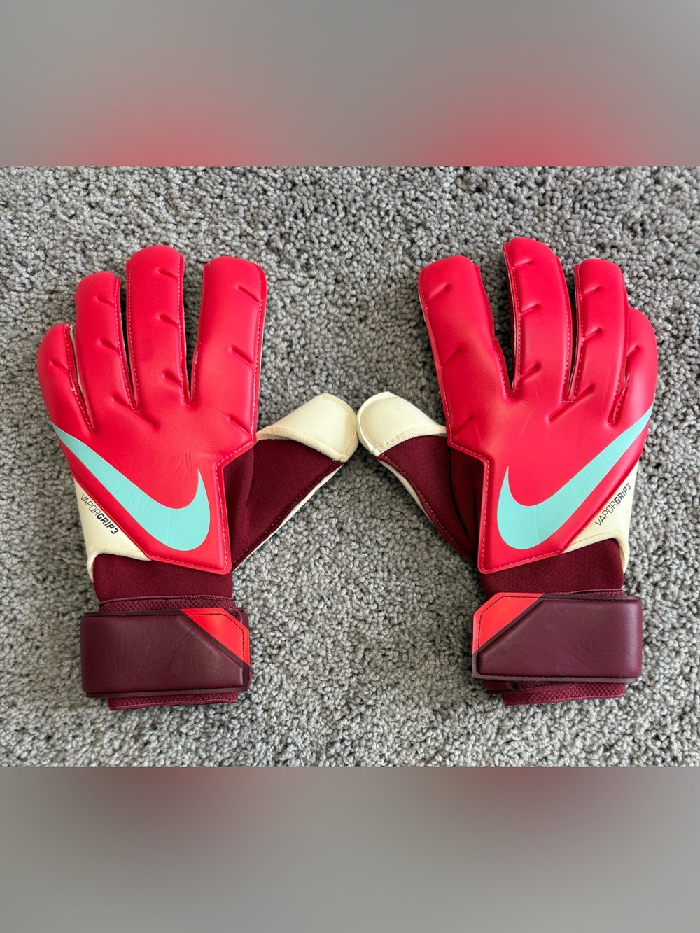 Nike GK Vapor Grip 3 Promo Goalkeeper Soccer Gloves Red DM4010-660 Size 10 NEW